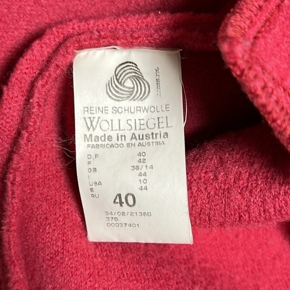 GEISSWEIN made in Austria 💯 Wool Full Zip Jacket Rose Sz 10 - Picture 7 of 8
